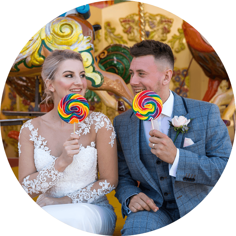 bride and groom at Drayton Manor’s wedding venue